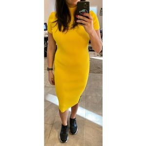 Michael Kors Logo Tape Ribbed Knit Dress